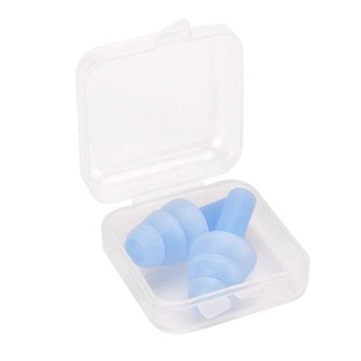 1 Pair Reusable Silicone Ear Plugs Water of Noise Reducing and Sound Blocking Earplug with Box
