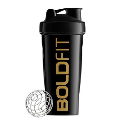 Boldfit Bold Gym Shaker Bottle 700ml, Bottles For Protein Shake 100% Leakproof Guarantee Protein Shaker/Sipper, Ideal For Protein, Pre Workout And BCAAs & Water BPA Free Material,Plastic,Black