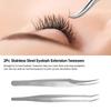 2Pc Stainless Steel Eyelash Extension Tweezers Straight Curved Tip Eyelash Tweezers for Eyelash Extension Applications with Storage Box view 2