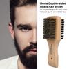 Men's Beard Hair Brush Wood Handle Shaving Brush Men Mustache Brushes Comb Double-Sided Facial Hair Brush view 3