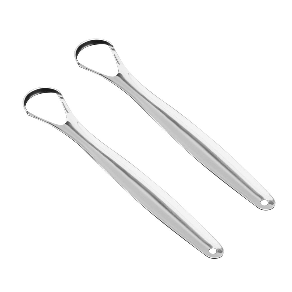 2 Pack Stainless Steel Tongue Scraper for Tongue Cleaning Reducing Bad Breath Tongue Cleaners Metal Tongue Cleaning Tool