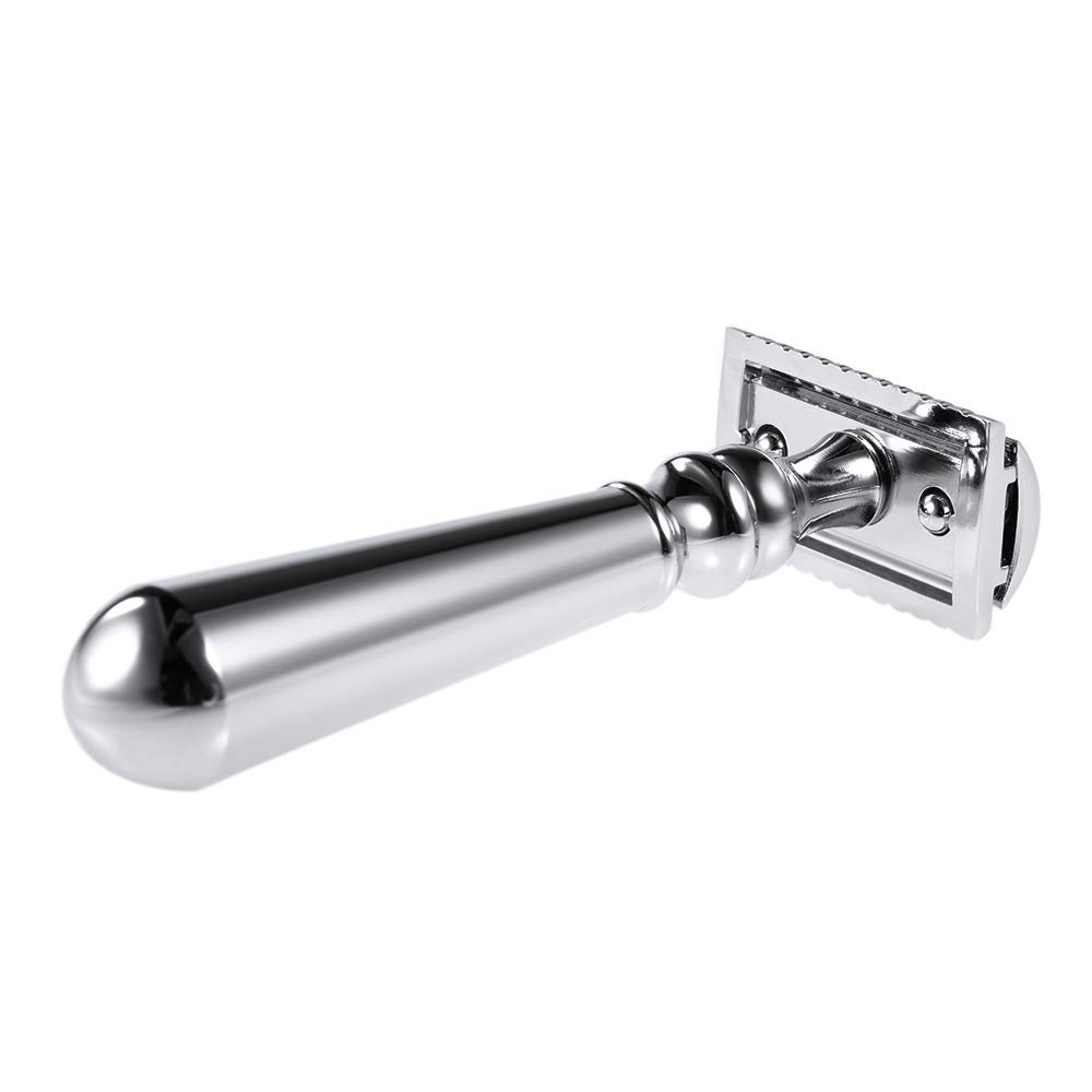 Double Edge Safety Razor Men's Traditional Shaving Razor Long Handled Razor for Dry & Wet Shaving Male Shaving Tool