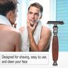 Double-Edged Shaving Razor Safety Beard Razor with Long Natural Bamboo Handle Mustache Removal Shaving Tool Fashionable Sustainable and Durable view 4