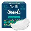 Anandi sanitary pads for women 15 XXL Pads | Biodegradable Organic pads with Disposal pouch | Certified ~100% Compostable view 1