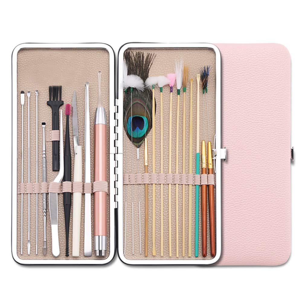 23PCS Earwax Removal Kit Ear Pick Set Earwax Remover Spoon Ear Care Tools for Ear Massage Adult Earpick Ear Picker with LED Light