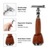 Razor Shaving Kit Double Edge Safety Razor with Stand Aluminum Alloy Handle Manual Beard/Mustache Removal Tool Kit view 4