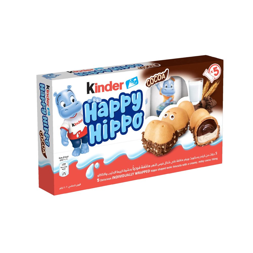 Kinder Happy Hippo Cocoa Cream Filled Wafer Biscuits 103g