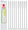 AFUUFA Straw Cleaner Brush Set 10 Pack, 5-Piece 8' x 8mm & 10mm Straw Brushes, Nylon & Stainless Steel, Durable, Perfect for Hummingbird Feeders & Reusable Straws view 1