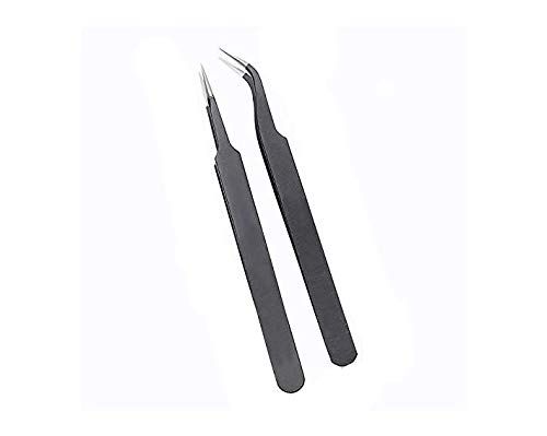 ESD-14 ESD-15 Anti-Static Curved Straight Tip Forceps Precision Soldering Tweezers Set Electronic ESD Tool Hot (Tweezers Tool Hot)