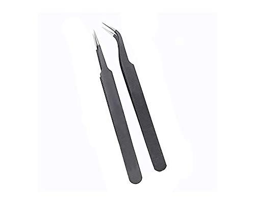 ESD-14 ESD-15 Anti-Static Curved Straight Tip Forceps Precision Soldering Tweezers Set Electronic ESD Tool Hot (Tweezers Tool Hot)
