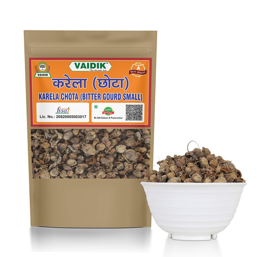 Vaidik Organic & Natural Whole/Raw Karela Chota | Bitter Gourd Small - (300 Grams)