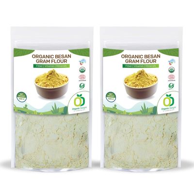 Organic Delight Gluten Free Besan Chana Flour 1kg - Rich in Protein Kadalai Maavu for Delicious Dishes, USDA Certified