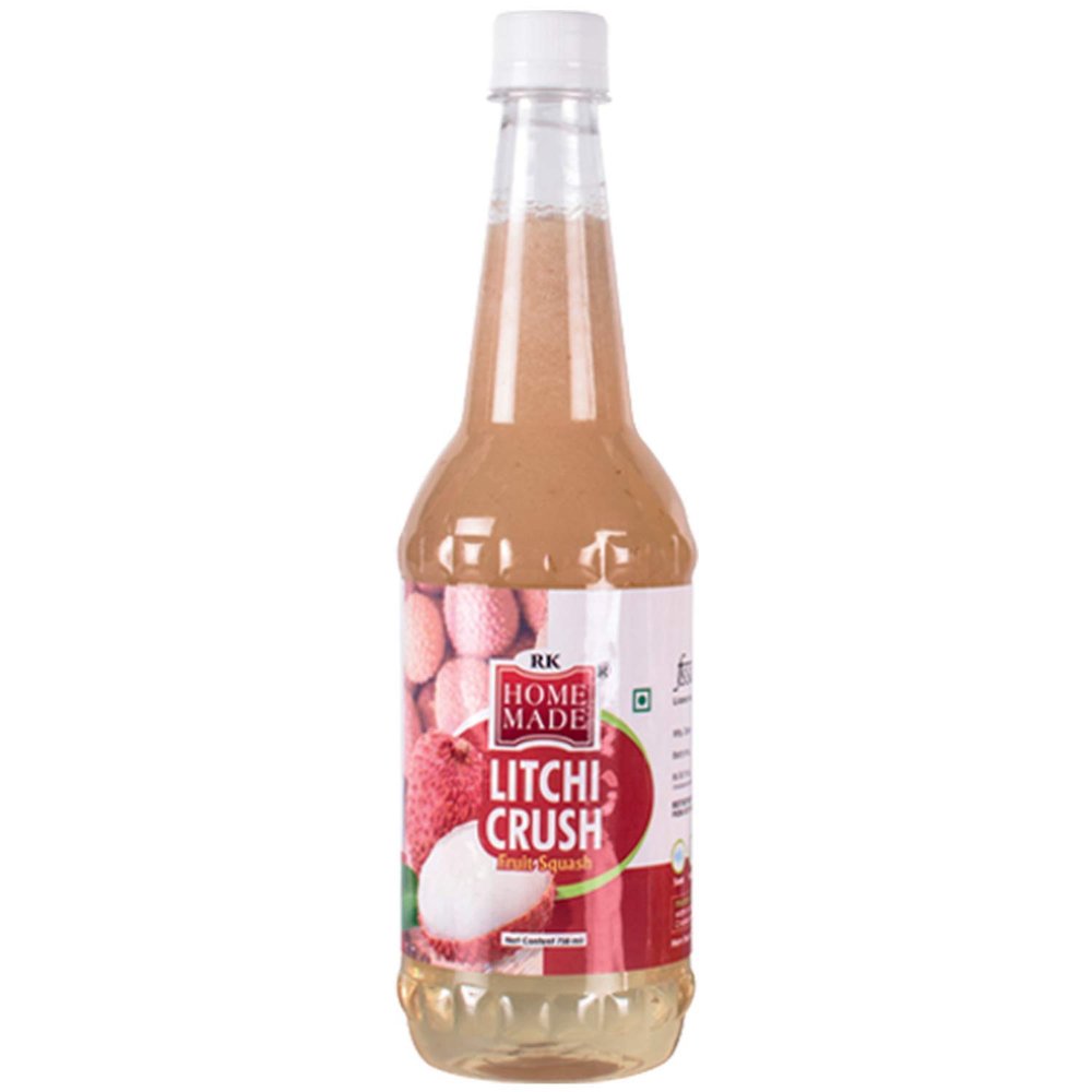 RK HOME MADE NATURAL SYRUP | Litchi Crush Syrup | Gluten free | Zero cholesterol & 100 % Vegan & Low fat | Easy to use | A perfect drink for house parties, picnics, & road trips to everyones delight 750 - ML