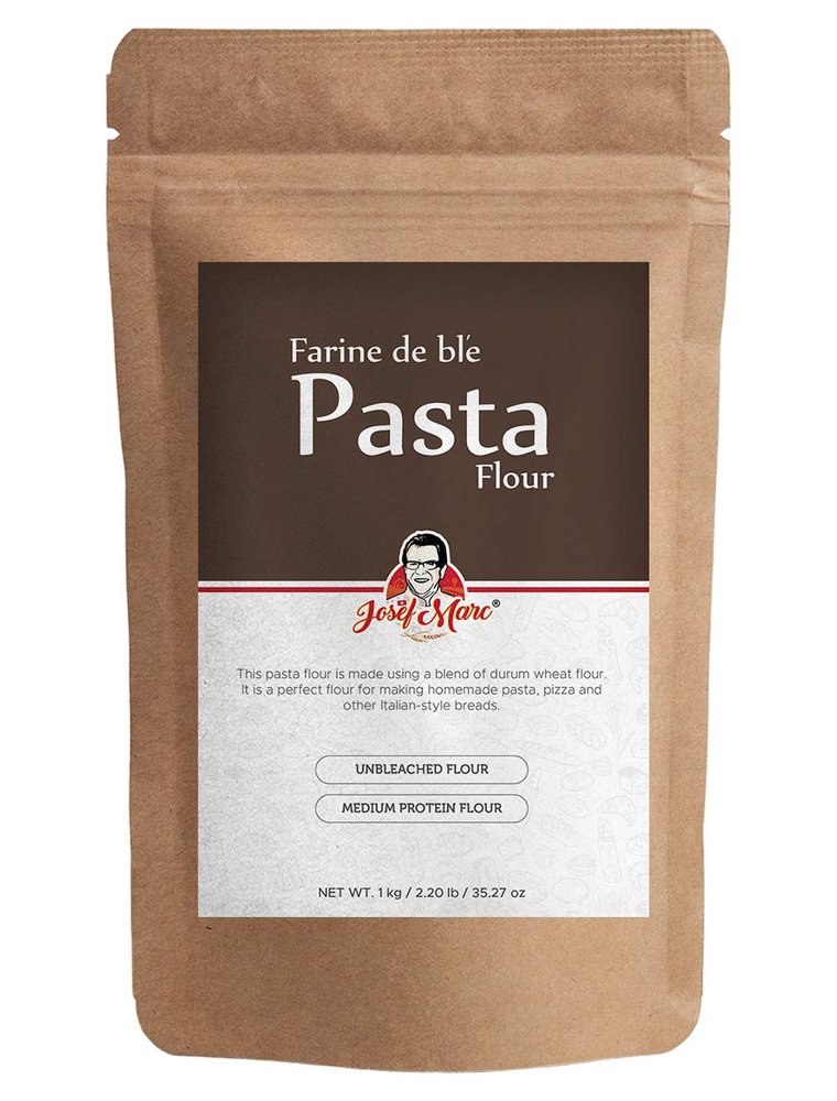 JOSEF MARC Farine De Bl'E Pasta Flour,1Kg-Italian Pasta Flour,Durum Wheat Flour,Semolina Type Pasta FlourIUnbleachedINon GmoINon Chlorinated