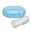 DEPURIKA  Present Silicone Finger Brush Tongue Cleaner for Baby Teething/Gums with case for Easy Cleaning, Massaging, and Soothing BPA Free Extra Safe and Oral Hygiene. (Blue) view 2