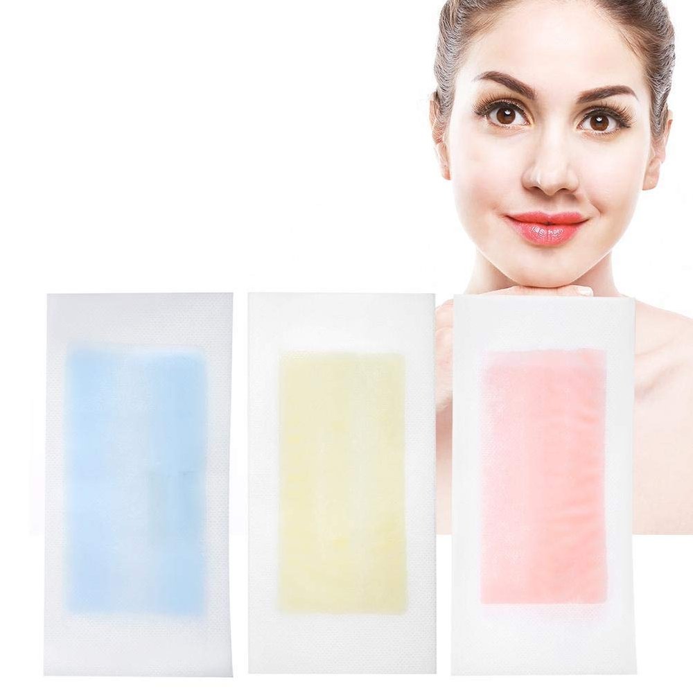 Myynti 10Pcs Hair Removal Depilatory Double Sides Cold Wax Strips Paper Epilator for Face Leg Body Hair(Multi_Color)