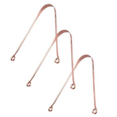 GUBB Copper Tongue Cleaner For Kids & Adults | Ayurvedic Tongue Scraper For Bad Breath (Round) - Pack of 3