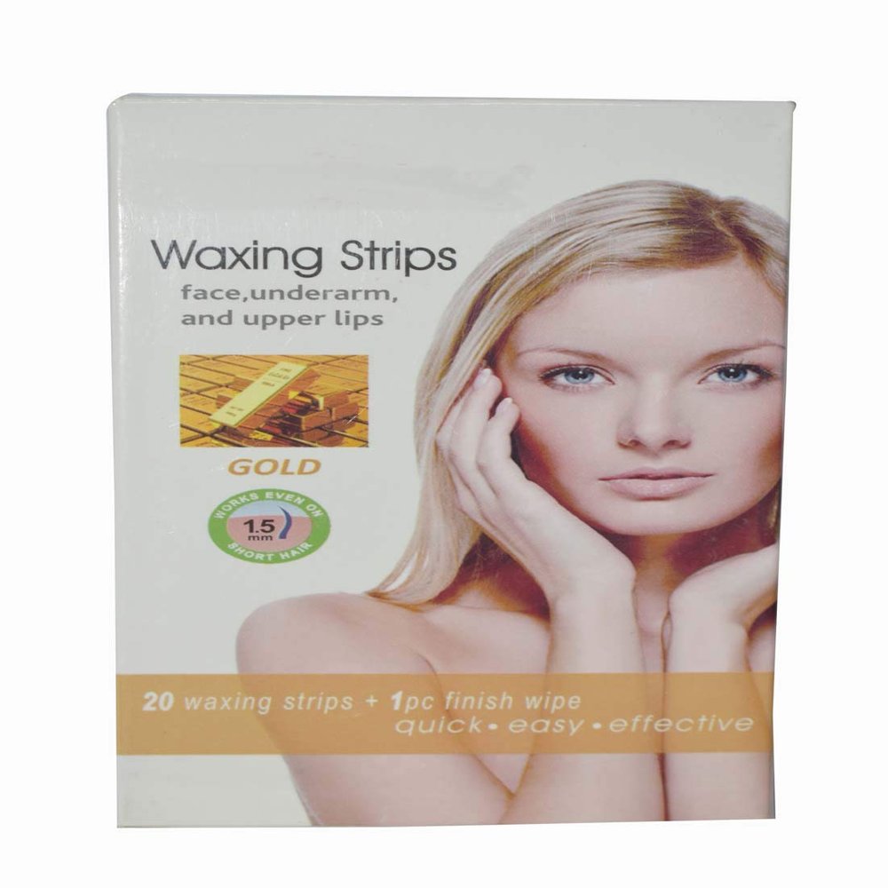 Hair Removal Wax Strips For Women (Face Underarm) (Gold)