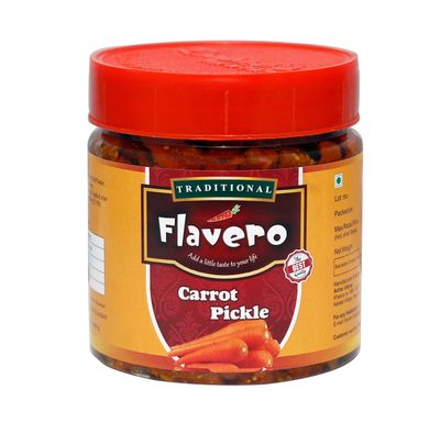 Flavero Carrot Pickle 400gm | Gajar ka Handmade Achar | Enjoy Our 22 Varieties of Pickles and Chutney | Visit Flavero Store