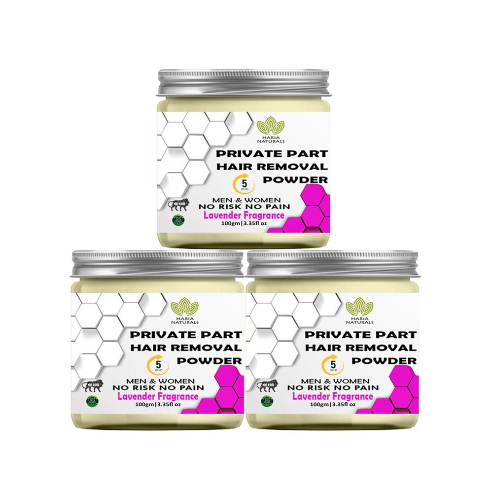 Haria Naturals Hair Removal Powder (Lavender Fragrance) Specially For Private Part (For Easy Hair Removal No Risk No Pain) Men & Women 300 gms