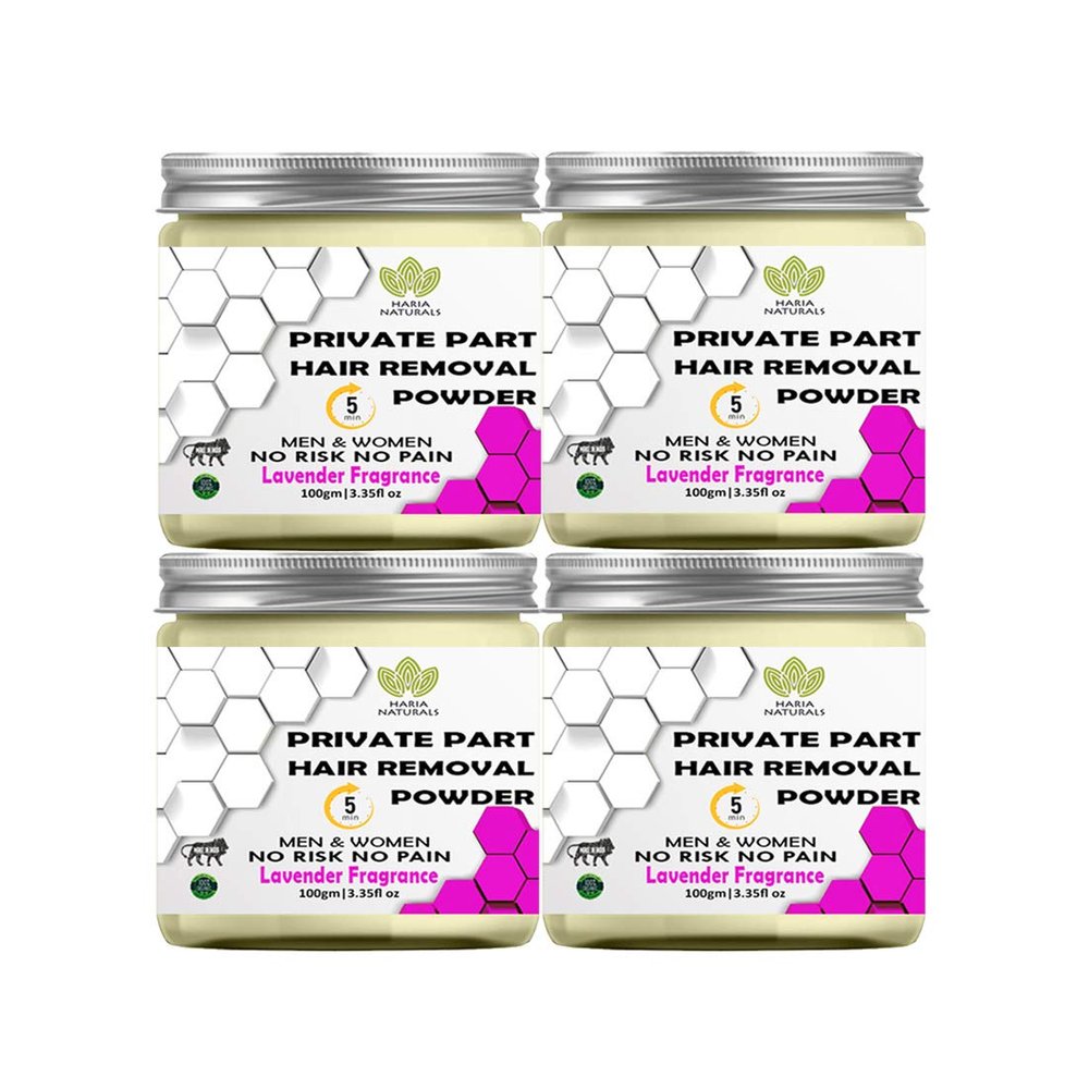 Haria Naturals Hair Removal Powder (Lavender Fragrance) Specially For Private Part (For Easy Hair Removal No Risk No Pain) Men & Women 400 gms
