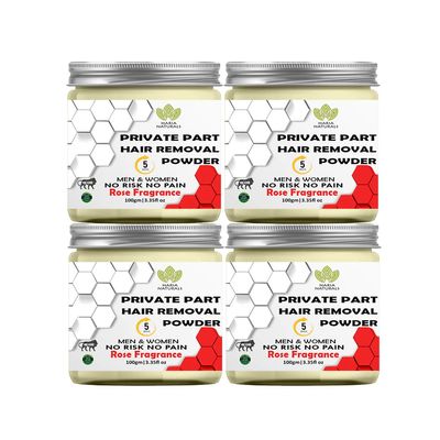 Haria Naturals Hair Removal Powder (RoseMary Fragrance) Specially For Private Part (For Easy Hair Removal No Risk No Pain) Men & Women 400 gms