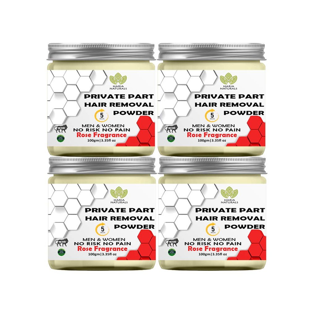 Haria Naturals Hair Removal Powder (RoseMary Fragrance) Specially For Private Part (For Easy Hair Removal No Risk No Pain) Men & Women 400 gms