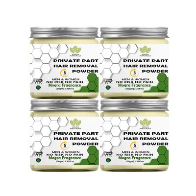 Haria Naturals Hair Removal Powder (Mogra Fragrance) Specially For Private Part (For Easy Hair Removal No Risk No Pain) Men & Women 400 gms