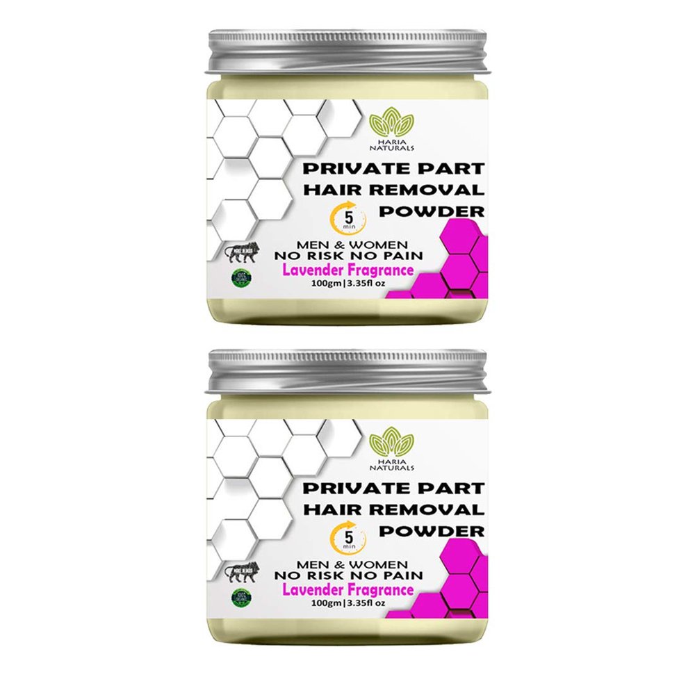 Haria Naturals Hair Removal Powder (Lavender Fragrance) Specially For Private Part (For Easy Hair Removal No Risk No Pain) Men & Women 200 gms
