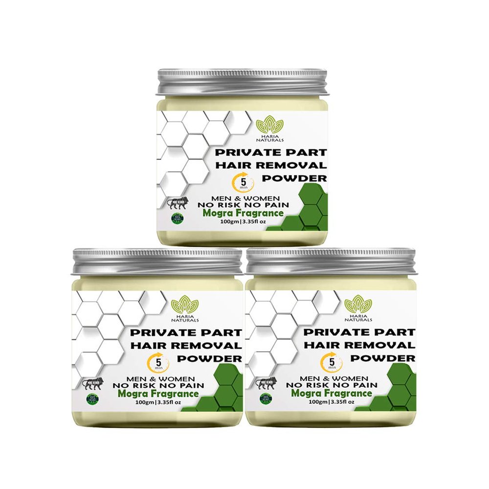 Haria Naturals Hair Removal Powder (Mogra Fragrance) Specially For Private Part (For Easy Hair Removal No Risk No Pain) Men & Women 300 gms