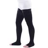JUST CARE Compression Stockings for Men and Women, Thigh High Length, Points, Open Toe (L, Black) view 1