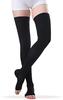 JUST CARE Compression Stockings for Men and Women, Thigh High Length, Points, Open Toe (L, Black) view 2