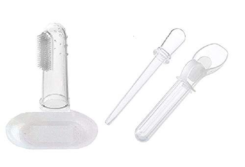 Lappu Safe Medicine Spoon and Medicine Dropper & Finger Brush- Multicolor