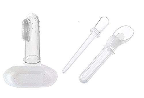 Lappu Safe Medicine Spoon and Medicine Dropper & Finger Brush- Multicolor