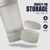 BlenderBottle Shaker Bottle with Pill Organizer and Storage for Protein Powder, ProStak System, 22-Ounce, Smoke Grey view 2