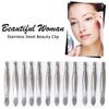 Adbeni Slant Tip Tweezer For Hair Removal & Eyebrows Pack of 12, Hair Plucker Set view 2