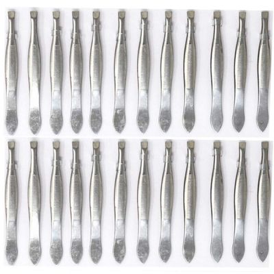 Adbeni Slantt Tip Tweezer For Hair Removal & Eyebrows Pack of 24, Hair Plucker Set