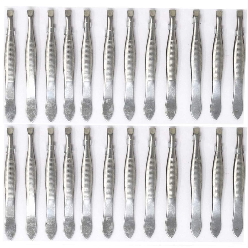 Adbeni Slantt Tip Tweezer For Hair Removal & Eyebrows Pack of 24, Hair Plucker Set