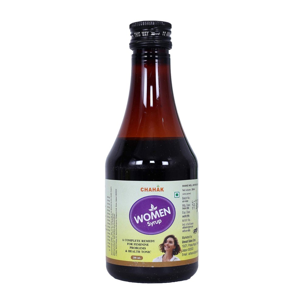 CHAHAK Womens Care Syrup | Ayurvedic Health Tonic for PMS Relief, Menstrual Cramps, Hormonal Balance & Menopause Support | Herbal Supplement for Womens Wellness 200ml pack of 2
