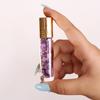 9Dzine Amethyst Roller Bottle Face Massager,Glass Roll On Bottle Essential Oils,Refillable Roller Bottle With Natural Healing Crystal Amethyst Chips-Purple view 2