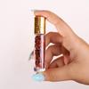9Dzine Red Jasper Roller Bottle Face Massager,Glass Roll On Bottle For Essential Oils,Refillable Roller Bottle With Natural Healing Crystal Red Jasper Chips-Red view 2