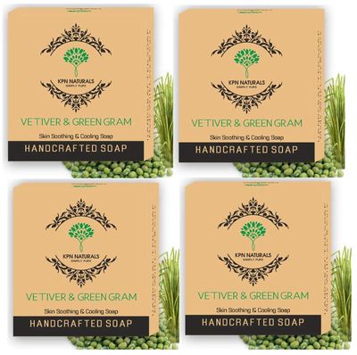 KPN NATURALS Hand- Made Soap VETIVER & GREENGRAM, 100gX4