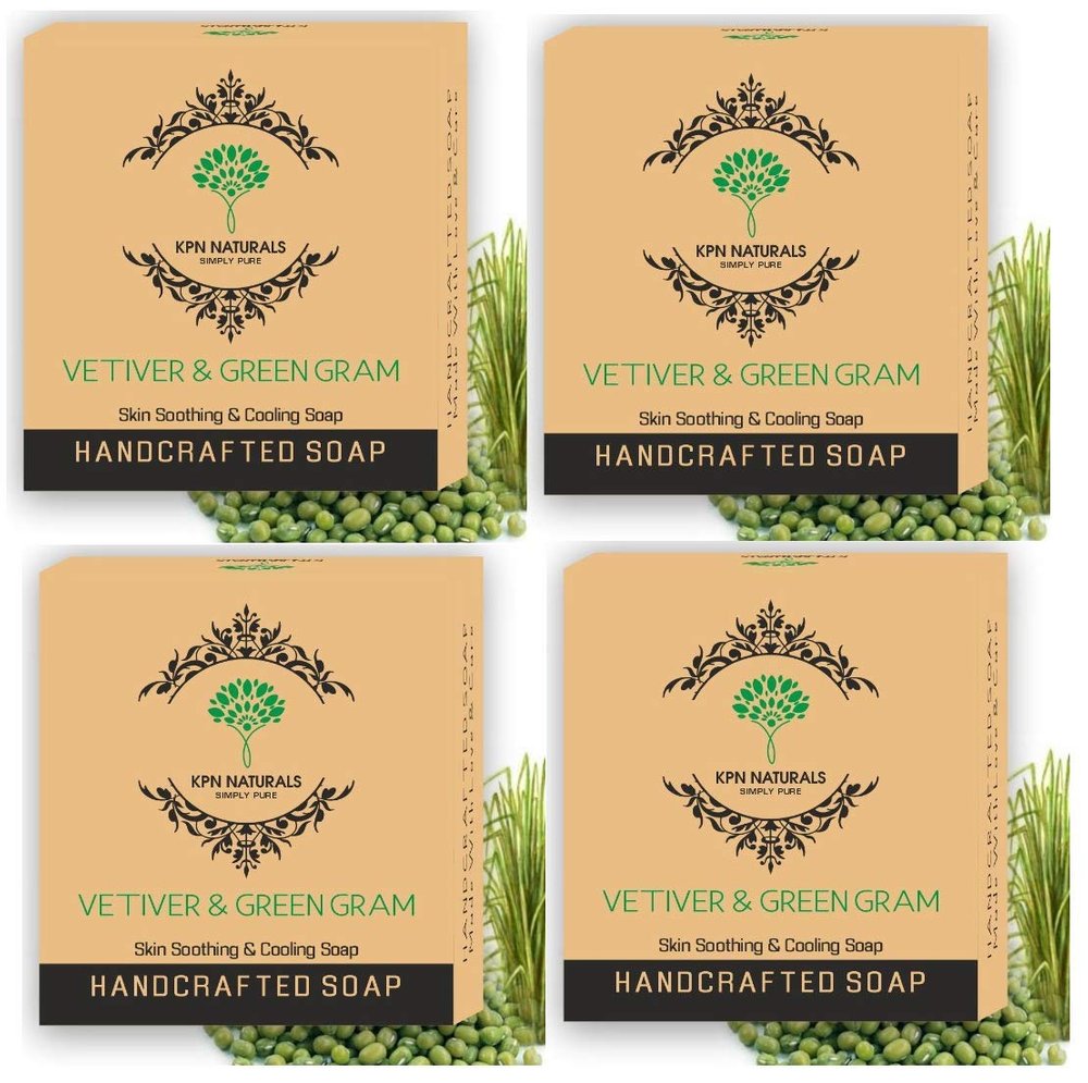 KPN NATURALS Hand- Made Soap VETIVER & GREENGRAM, 100gX4
