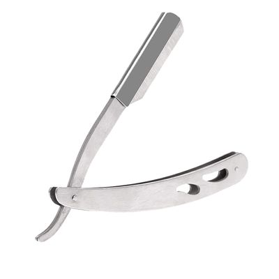 AVEU Stainless Steel Straight Edge Barber Folding Hair Salon Shaving Razor Ustra for Men (Pack of 1, Silver)
