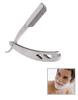 AVEU Stainless Steel Straight Edge Barber Folding Hair Salon Shaving Razor Ustra for Men (Pack of 1, Silver) view 3