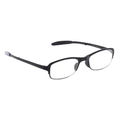 40 Plus Foldable Reading Glasses Unisex Black Full Rim Medium Rectangle 40PLUS-755+2.00-C1 (+2.00) Power Foldable Reading Glasses