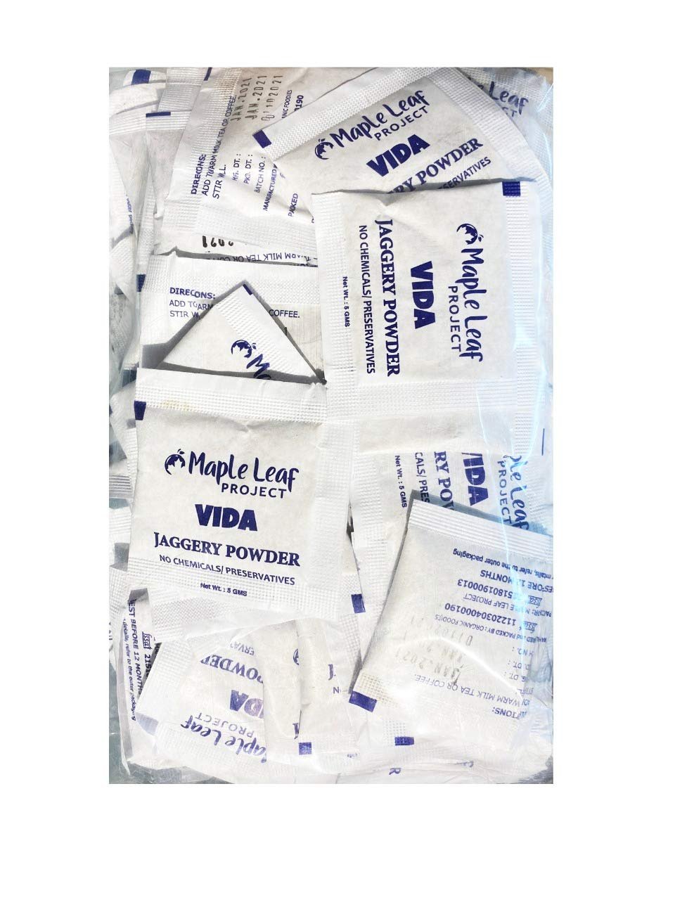 Maple Leaf Project Vida Jaggery Powder Sachets Pack of 100 (500gms)