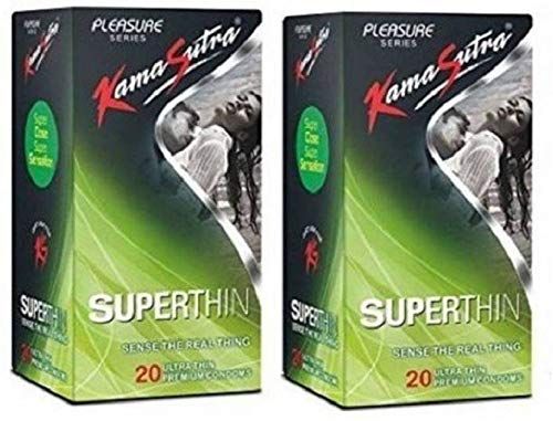 KamaSutra Pleasure Series Super Thin premium 20X2=40 Condom (Set of 2, 40S)