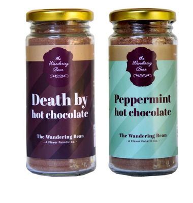 The Wandering Bean - Death by Chocolate 150g + Peppermint hot Chocolate 150g