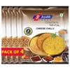 Joyable Khakhra - Cheese Chilly| Dry Chapati | Khakra Fresh Gujarati Namkeen Snacks | Ready To Eat - Roasted - Khakhra Snacks| Vacuum Packed - Pack of 4 (Cheese Chilly - 200 Gms Each) view 1